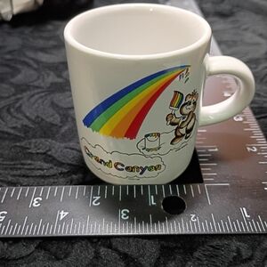Vintage Ceramic Mini Mug Cup Grand Canyon Souvenir Rainbow Paintbrush Bear